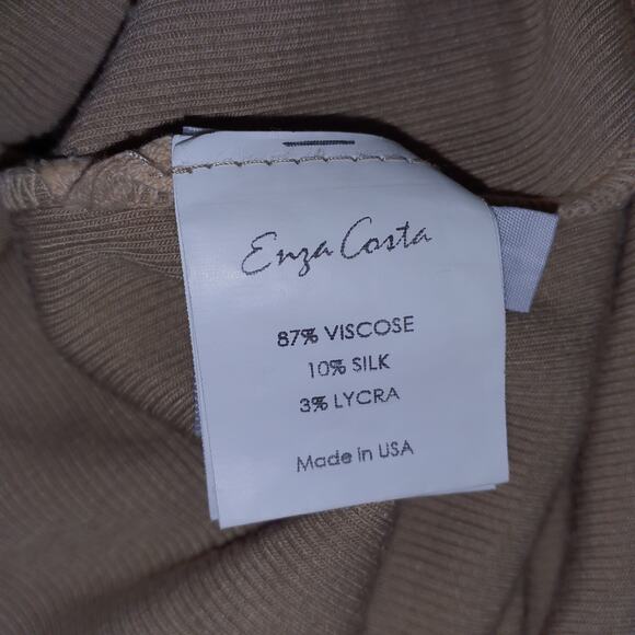 Enza Costa 'Silk' Knit Sleeveless Twist Midi Tan Dress Size M - Picture 5 of 5